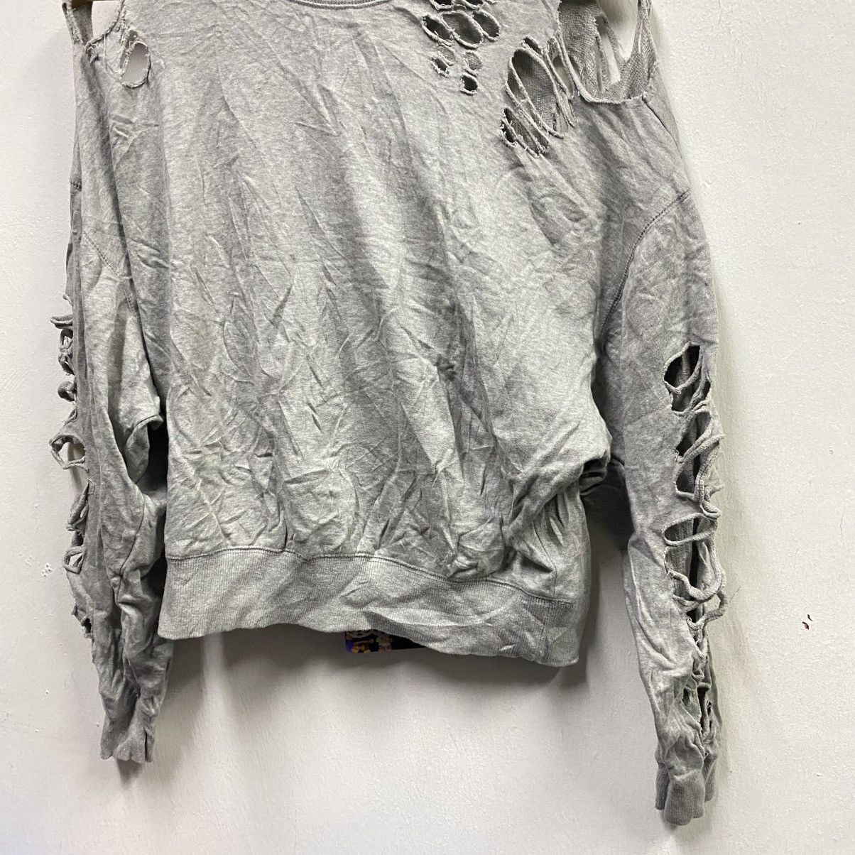 Diesel DIESEL Grey Distressed High-Neck Sweatshirt (Size XS) Size US XS / EU 42 / 0 - 4 Thumbnail