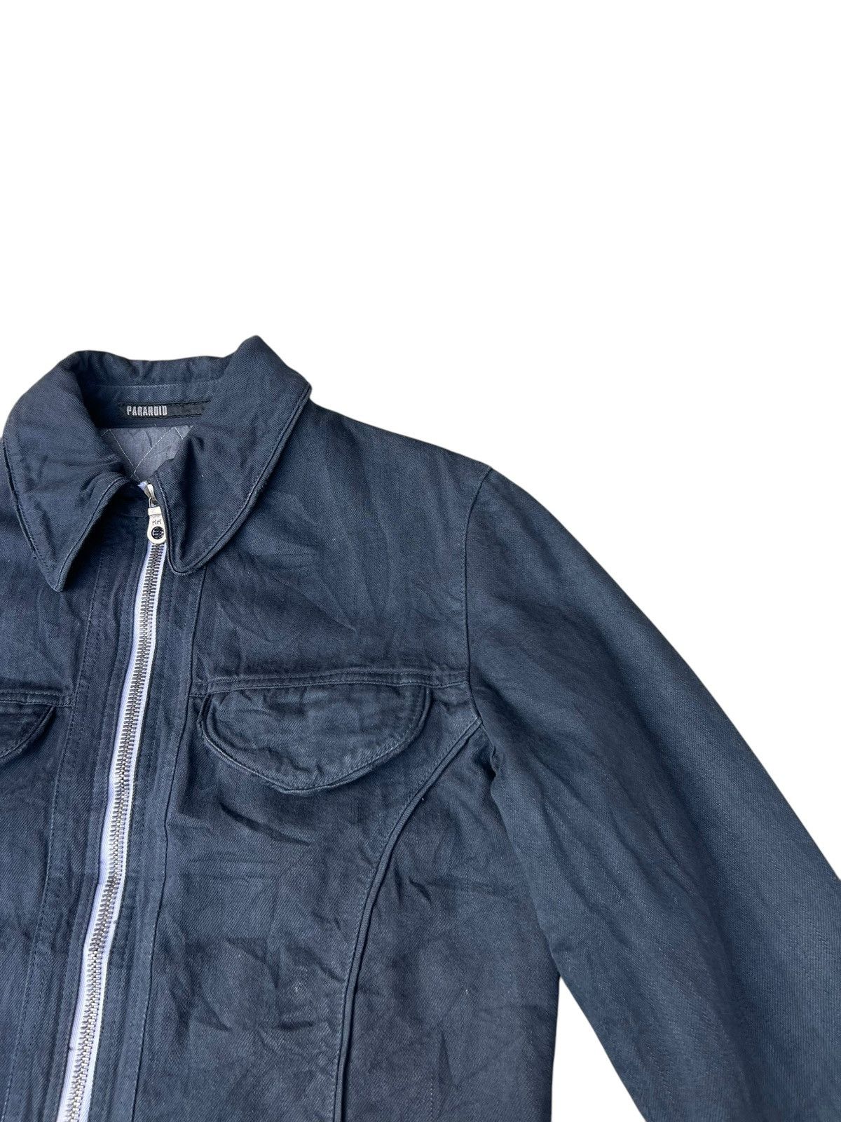 Japanese Brand PARANOID Japan RiRi Zip Quilted Lined Trucker Denim Jacket Size US M / EU 48-50 / 2 - 10 Thumbnail