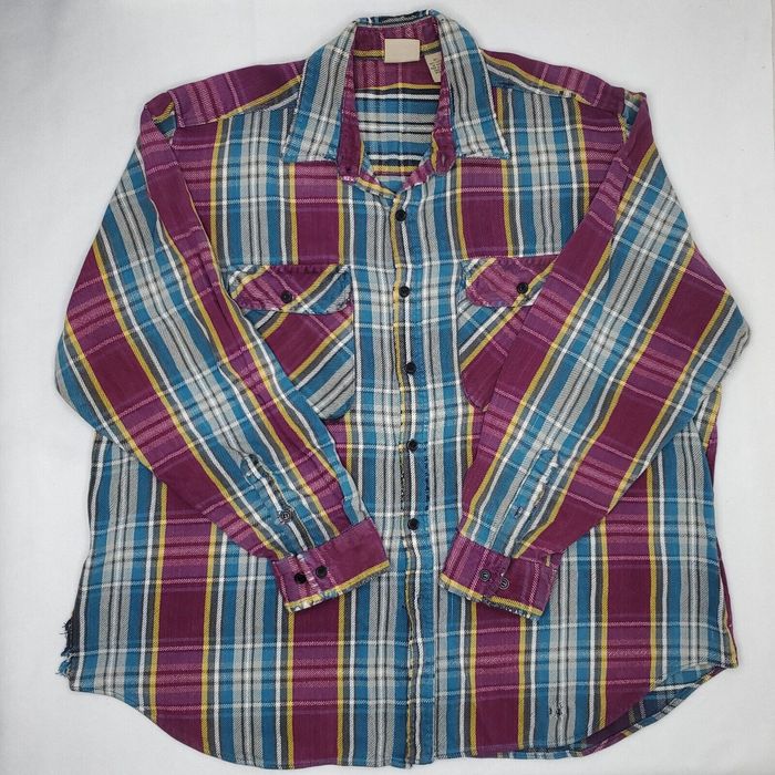 Vintage Vintage 90s Five Brother Heavy Flannel Shirt Plaid Mens