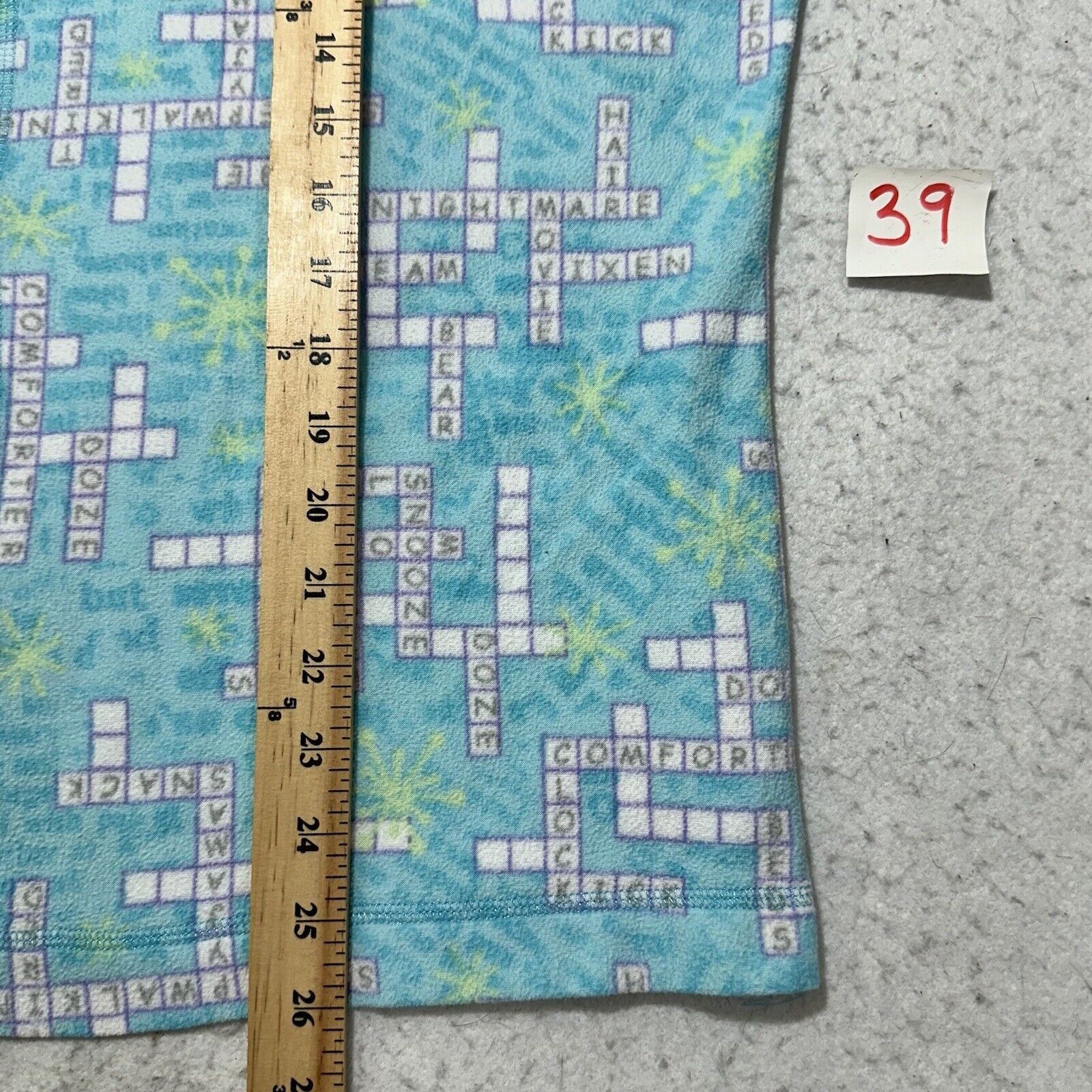 Other Adonna XL Button Down Fleece Shirt Crossword Puzzle Top Blue Size XL / US 12-14 / IT 48-50 - 8 Thumbnail