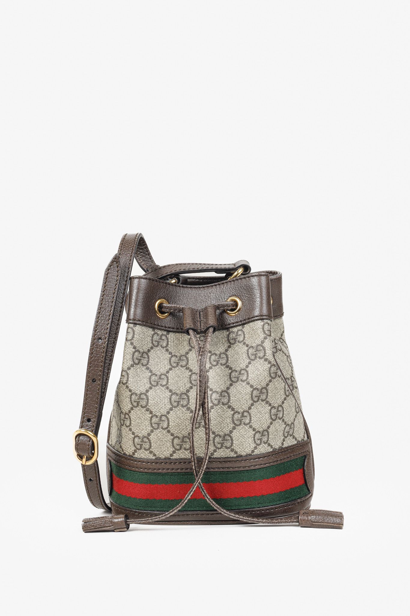 Gucci Gucci Ophidia Brown GG Supreme Mini Bucket Bag Size ONE SIZE - 1 Thumbnail