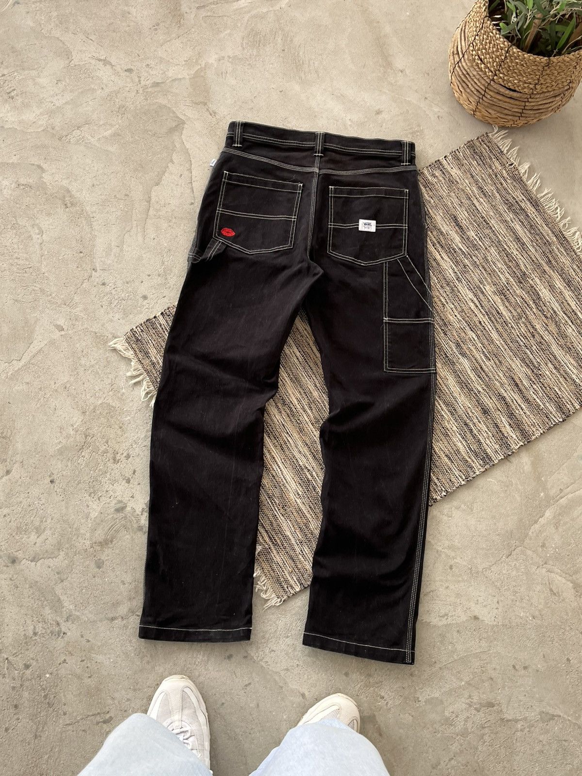 Vans Vintage Vans Workwear Style Black Denim Pants sk8 Y2K Size US 31 - 1 Thumbnail