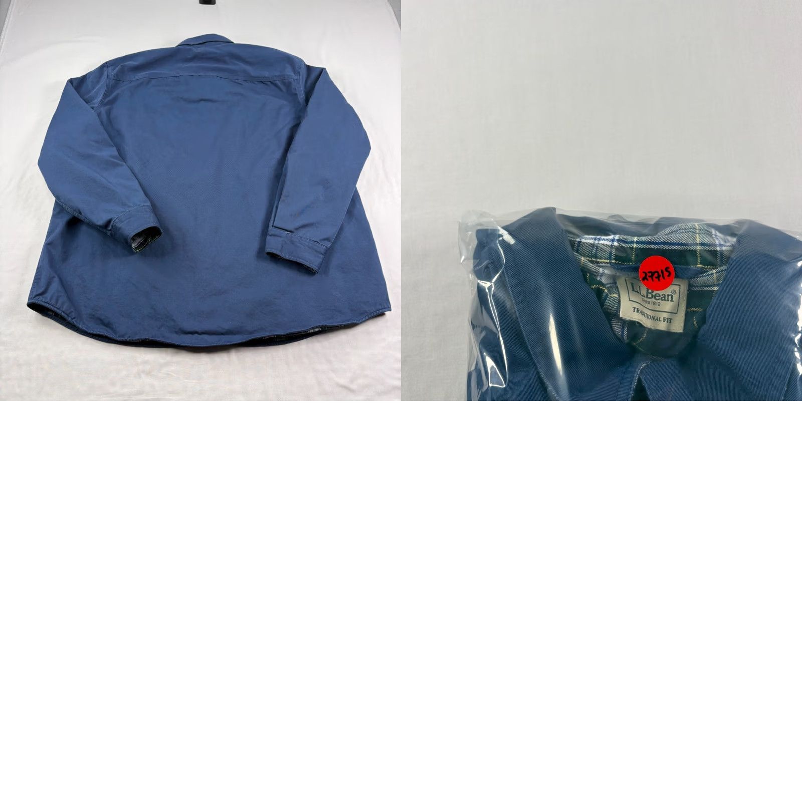 Vintage VINTAGE LL Bean Hurricane Shirt Jacket Mens 2XL Blue Flannel Lined Shacket Button Up Size US XXL / EU 58 / 5 - 8 Thumbnail