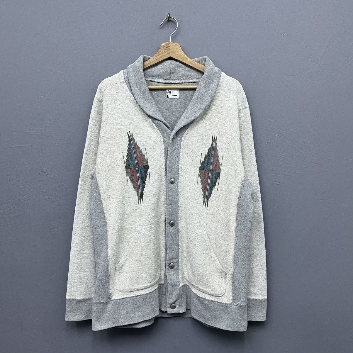 Southwestern Chimayo Snap Button Shawl Collar Cardigan