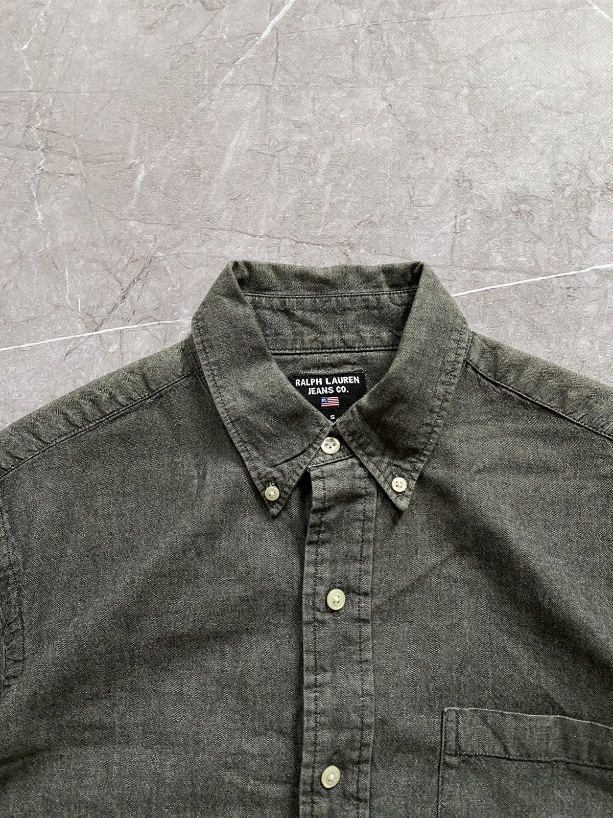 Polo Ralph Lauren × Ralph Lauren × Vintage Classic Polo Ralph Lauren Jeans Co. Gray Shirt Short Sleeve Size US S / EU 44-46 / 1 - 4 Thumbnail