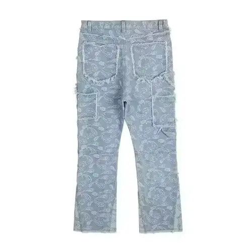 Japanese Brand × Jean Y2k Double Knee Paisley Denim Jeans Size US 34 / EU 50 - 4 Thumbnail