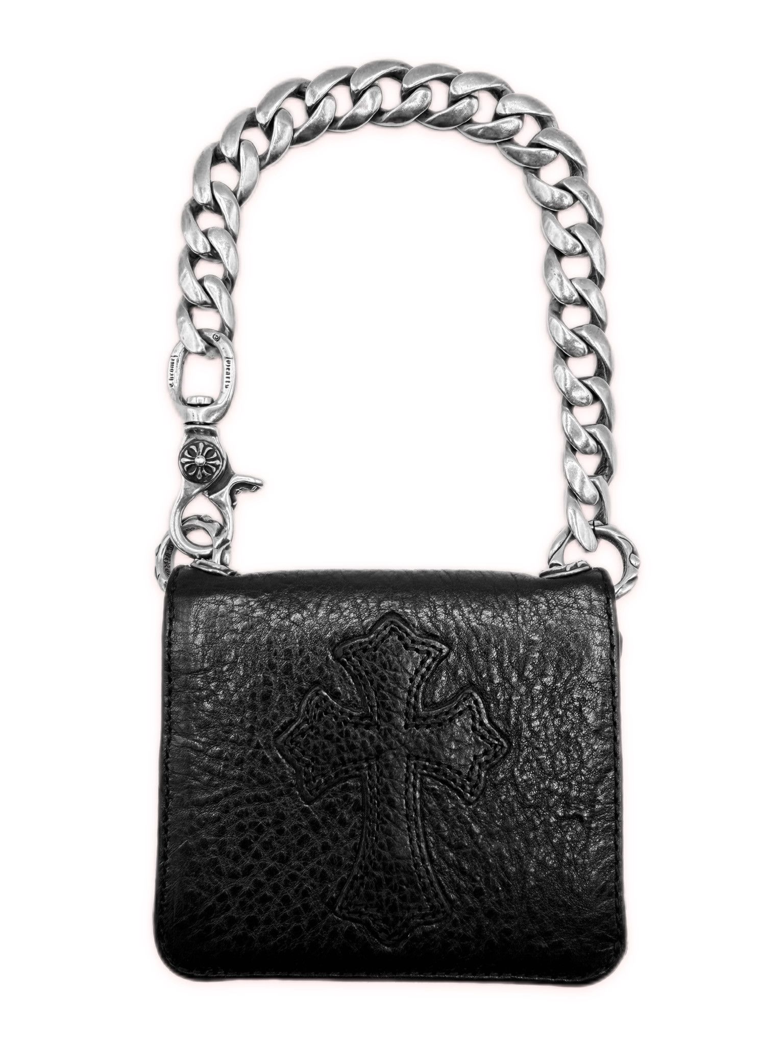 Chrome Hearts Chrome hearts mini pouch with clip chain wallet