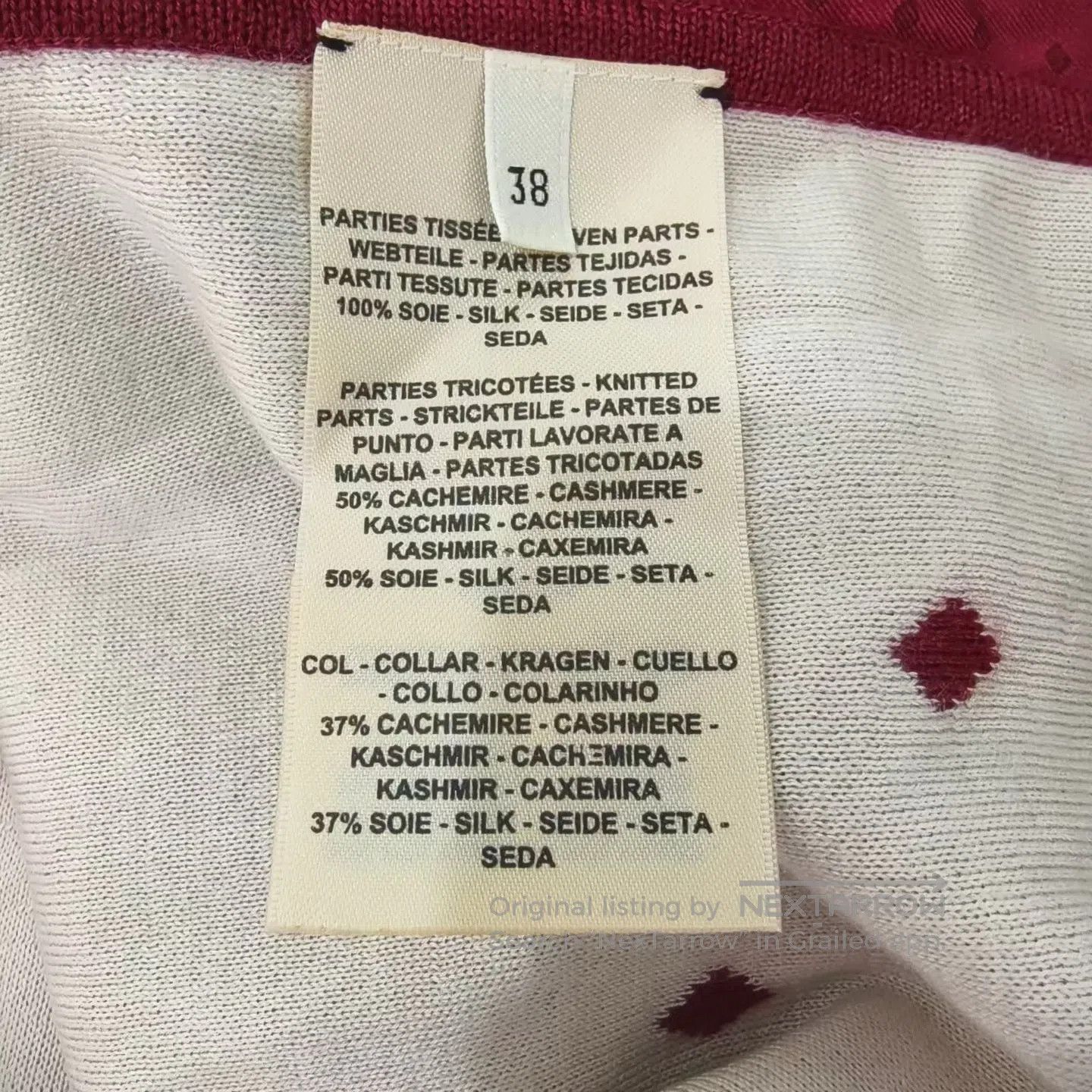 Hermes Hermes Cashmere & Silk Print Paneled Knit Sweater| Size XXS / US 00 / IT 34 - 6 Thumbnail
