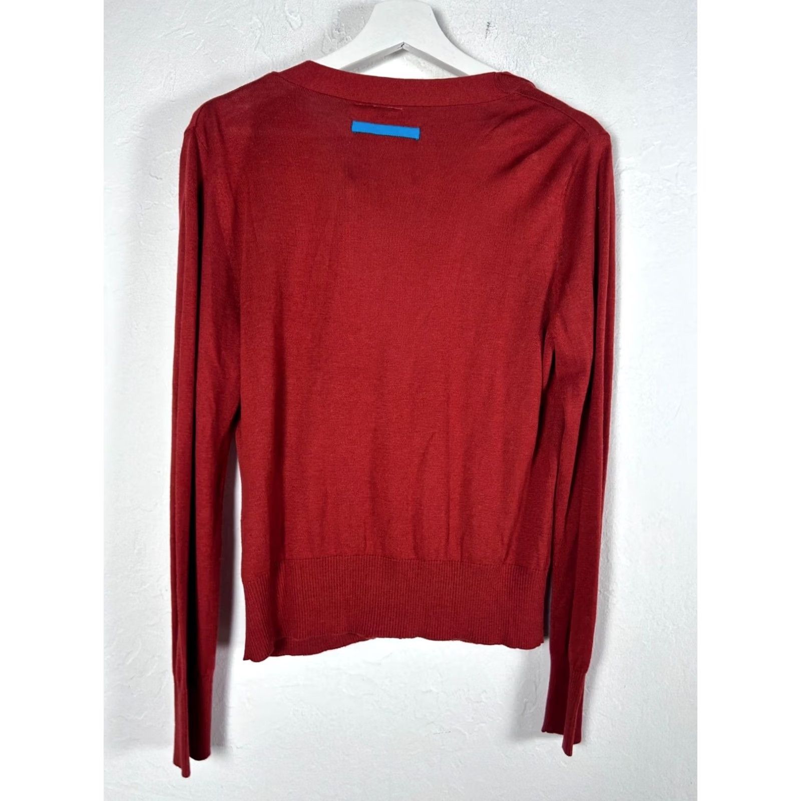 Anthropologie Anthropologie Moth Womens Button-Front Knit Cardigan Sweater Large Red Pockets NWOT Size L / US 10 / IT 46 - 3 Thumbnail