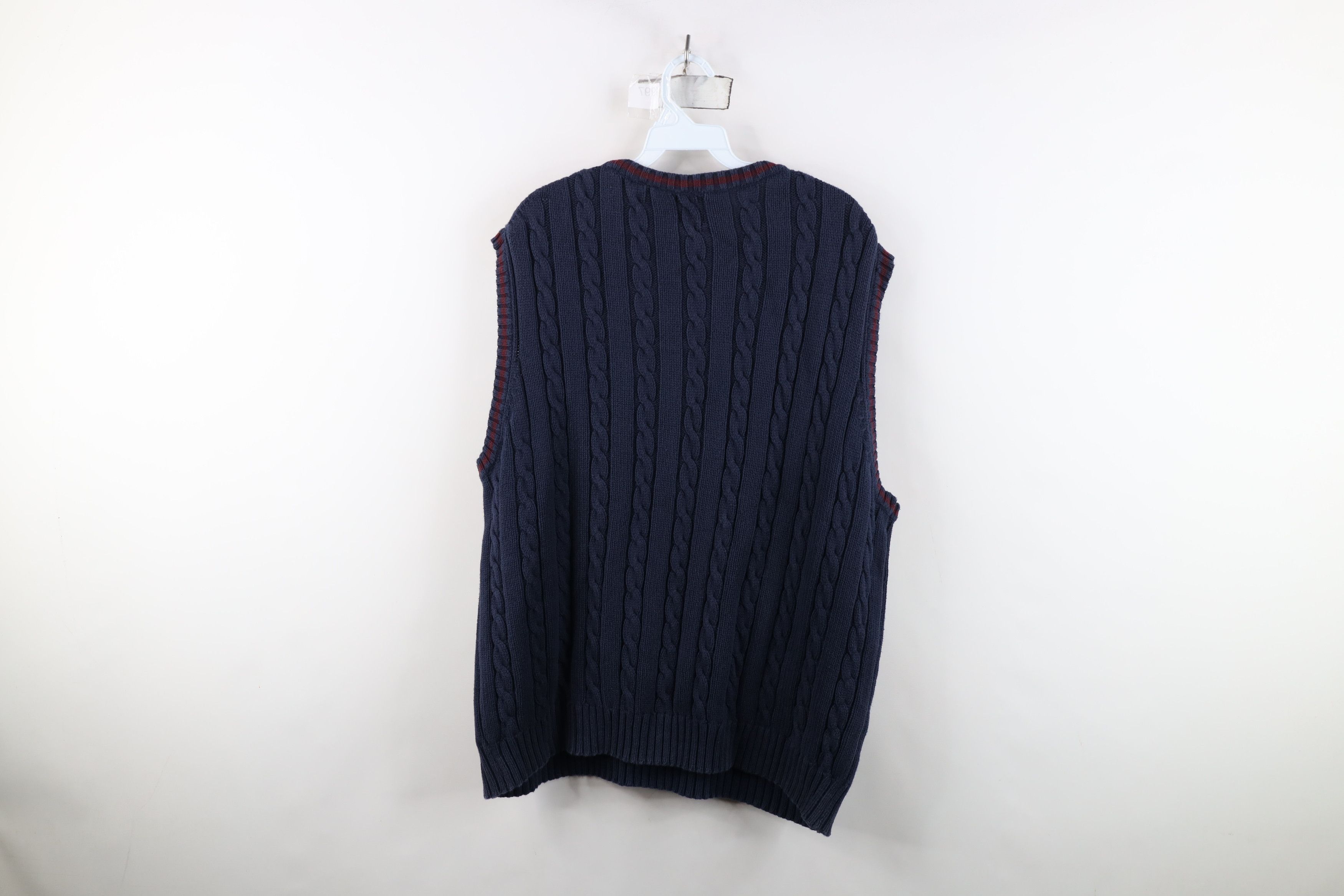 Gap Vintage 90s Gap Chunky Cable Knit Sweater Vest Navy Blue Size US XL / EU 56 / 4 - 9 Thumbnail