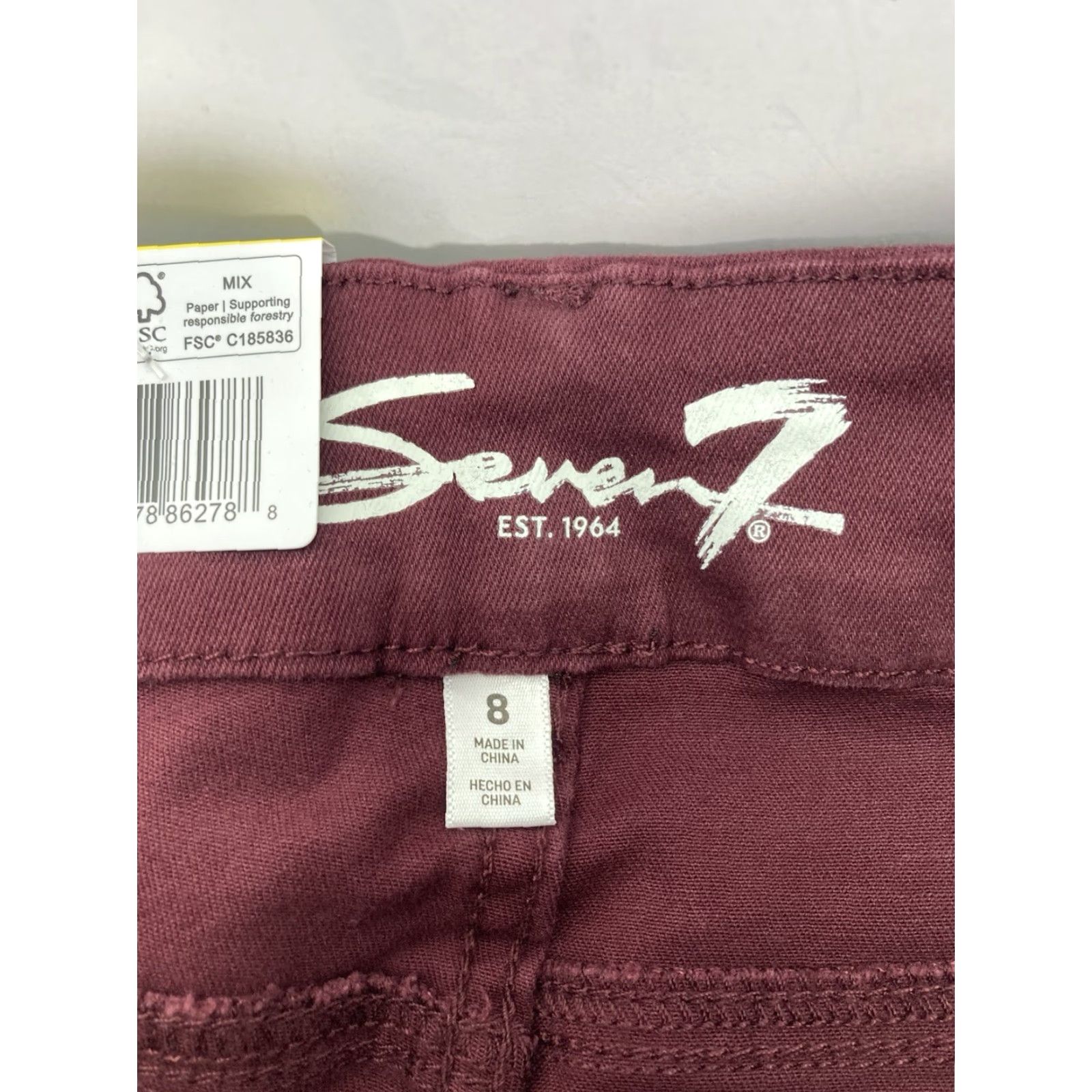 Vintage Seven7 Jeans Women 8 Skinny High Rise Stretch Denim 30x31 Red NWT Tummy Less Size 30" / US 8 / IT 44 - 7 Thumbnail