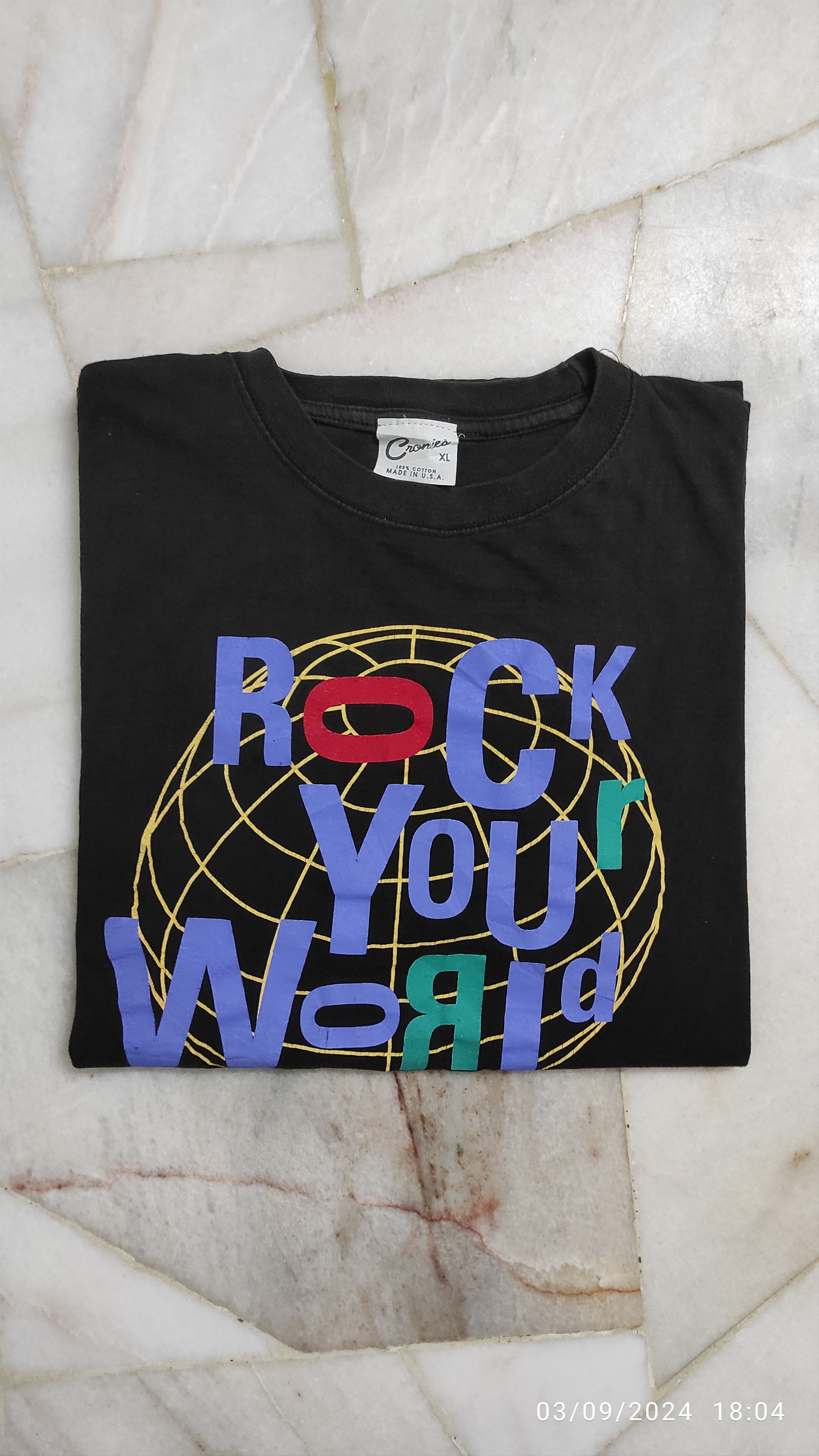 Band Tees Vintage 90s ROCK YOUR WORLD MEMBERS TEE Size US XL / EU 56 / 4 - 11 Thumbnail