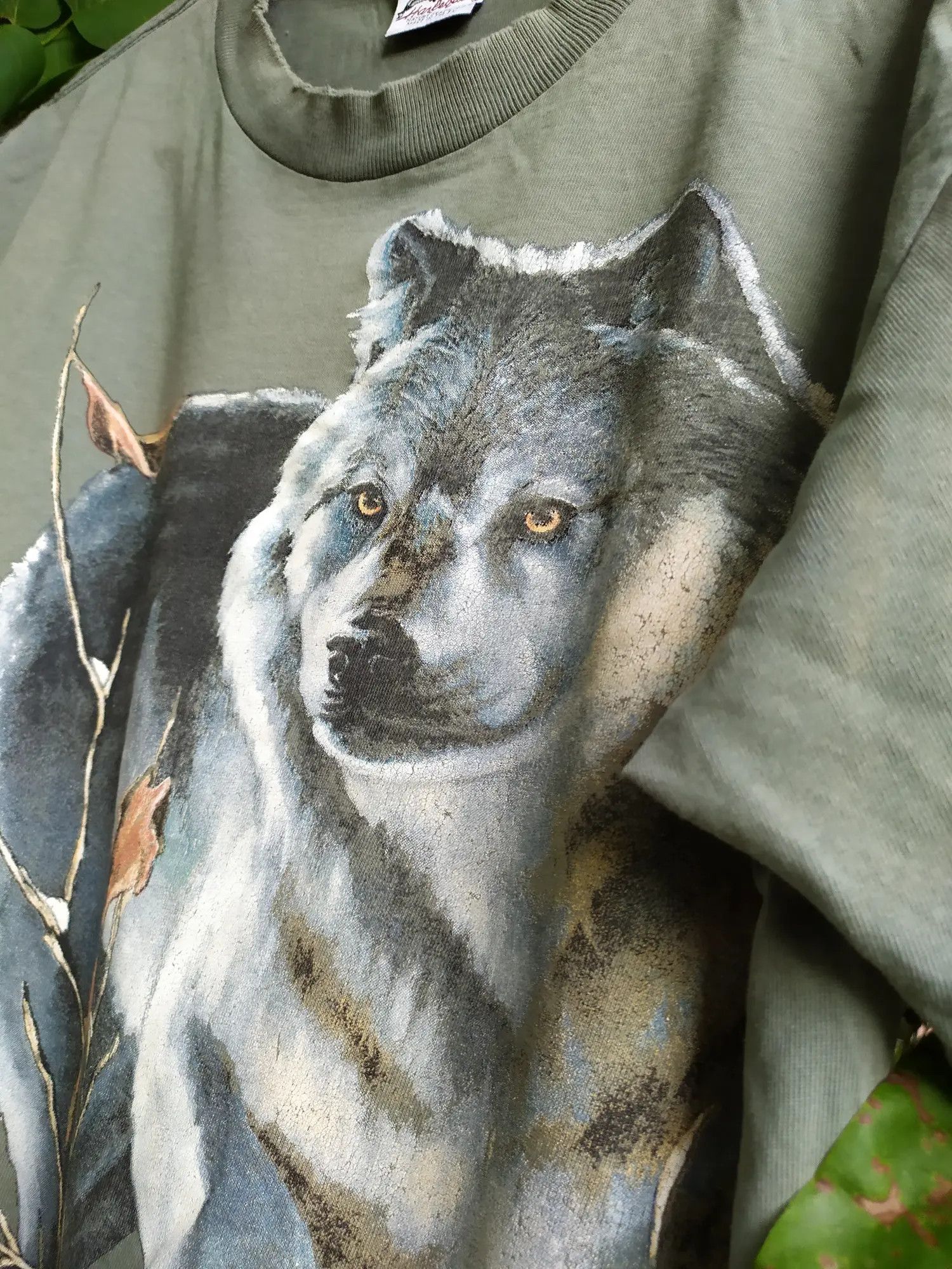 Vintage Harlequin faded '93 Wolf art t shirt Size US M / EU 48-50 / 2 - 3 Thumbnail