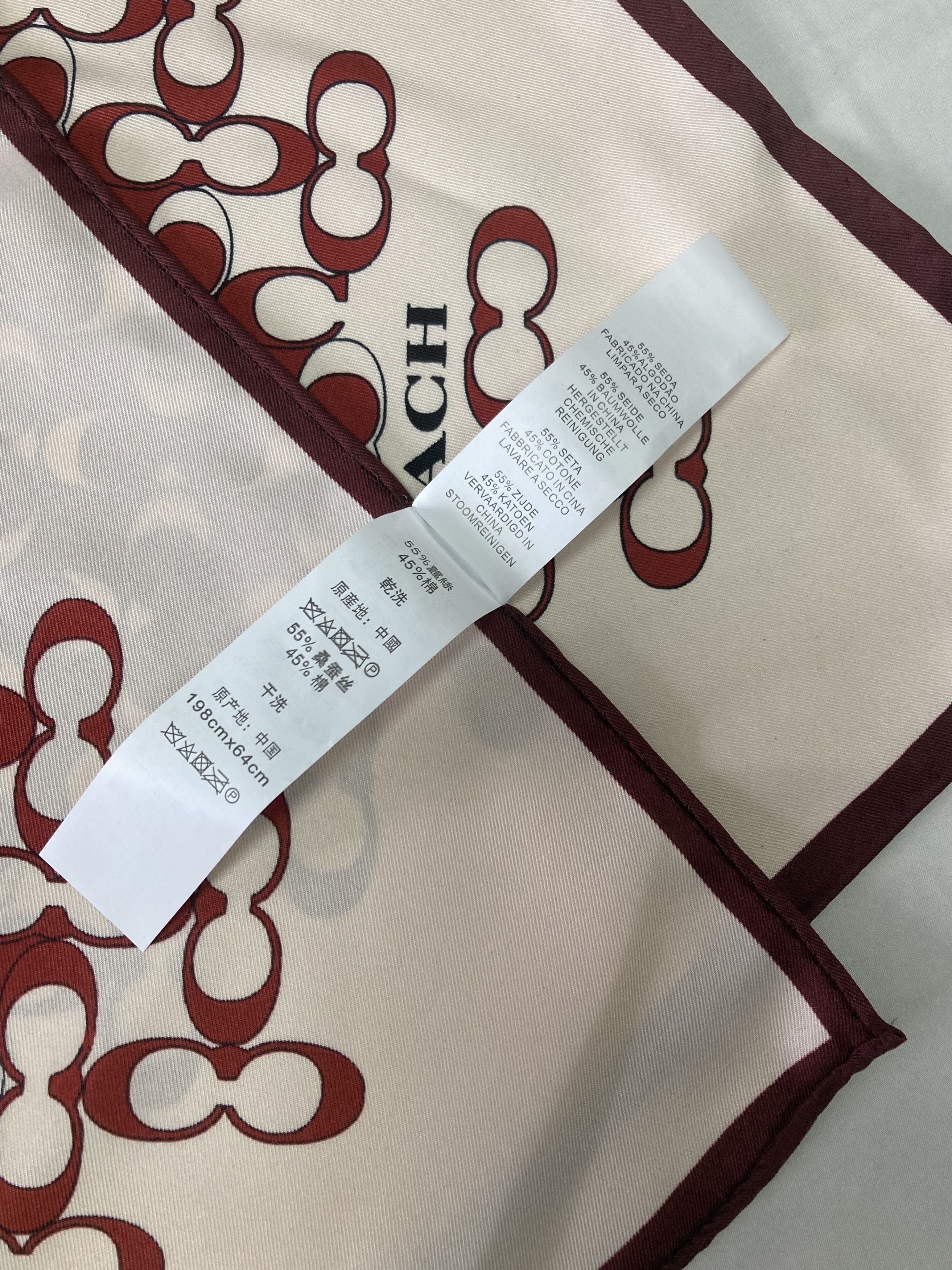 Coach Coach Signature Silk Square Scarf Red/Violet Size ONE SIZE - 7 Thumbnail