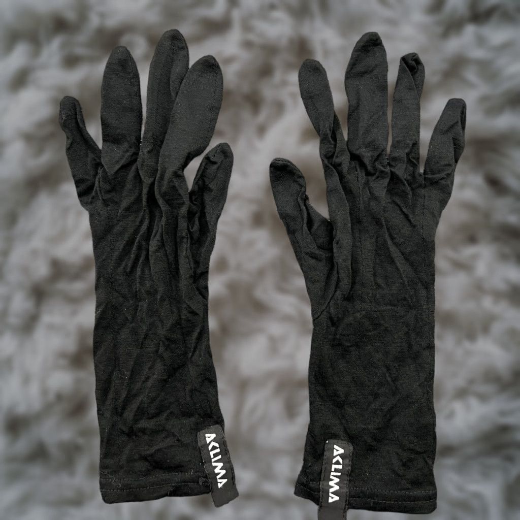 Vintage ACLIMA Merino Wool Liners Medium Black Unisex Adults Size M 8 Thermal Winter Breathsbe Size ONE SIZE - 1 Thumbnail