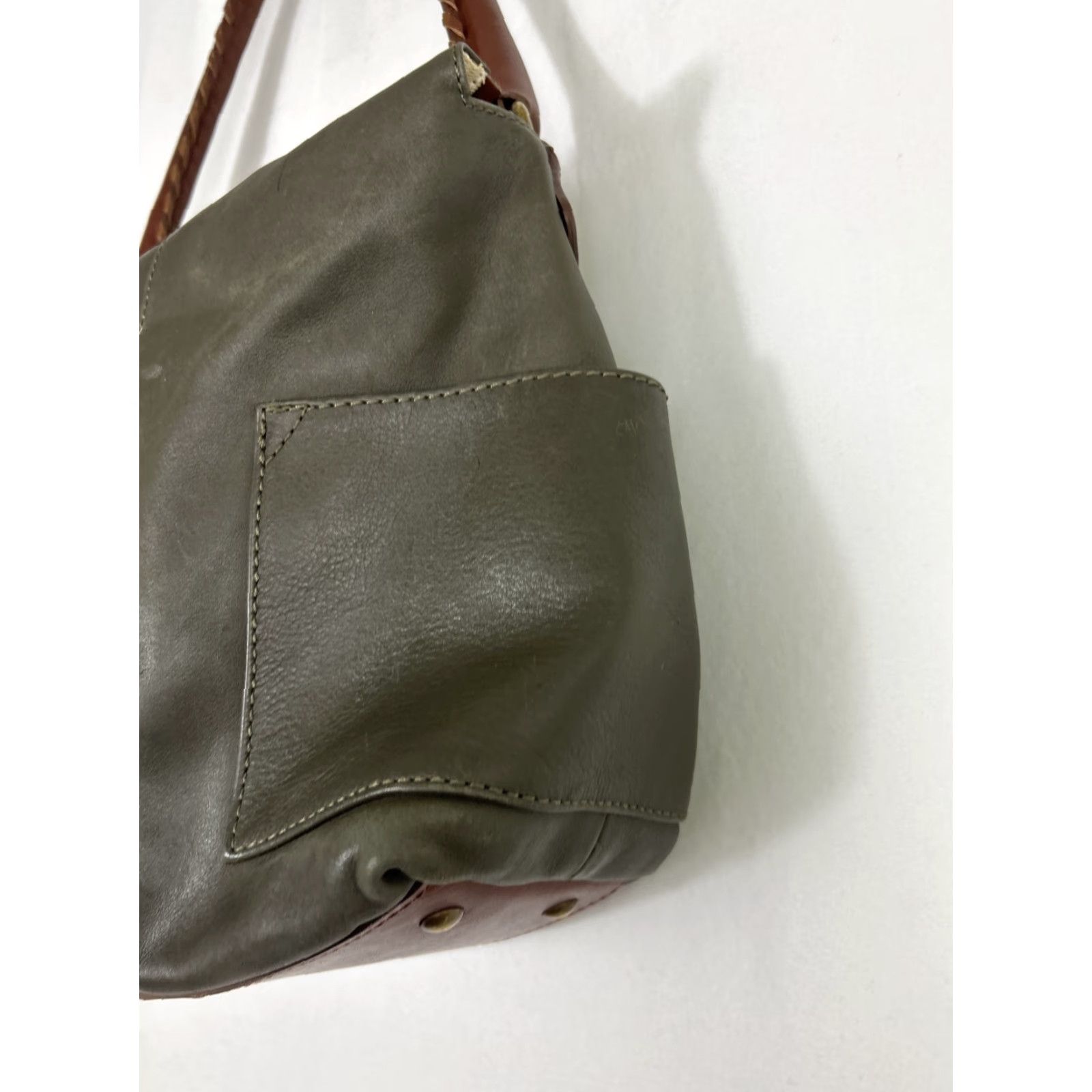 Vintage Sundance Gray Genuine Double Pockets Leather Simplicity Tote Handbag Purse 14x11 Size ONE SIZE - 5 Thumbnail