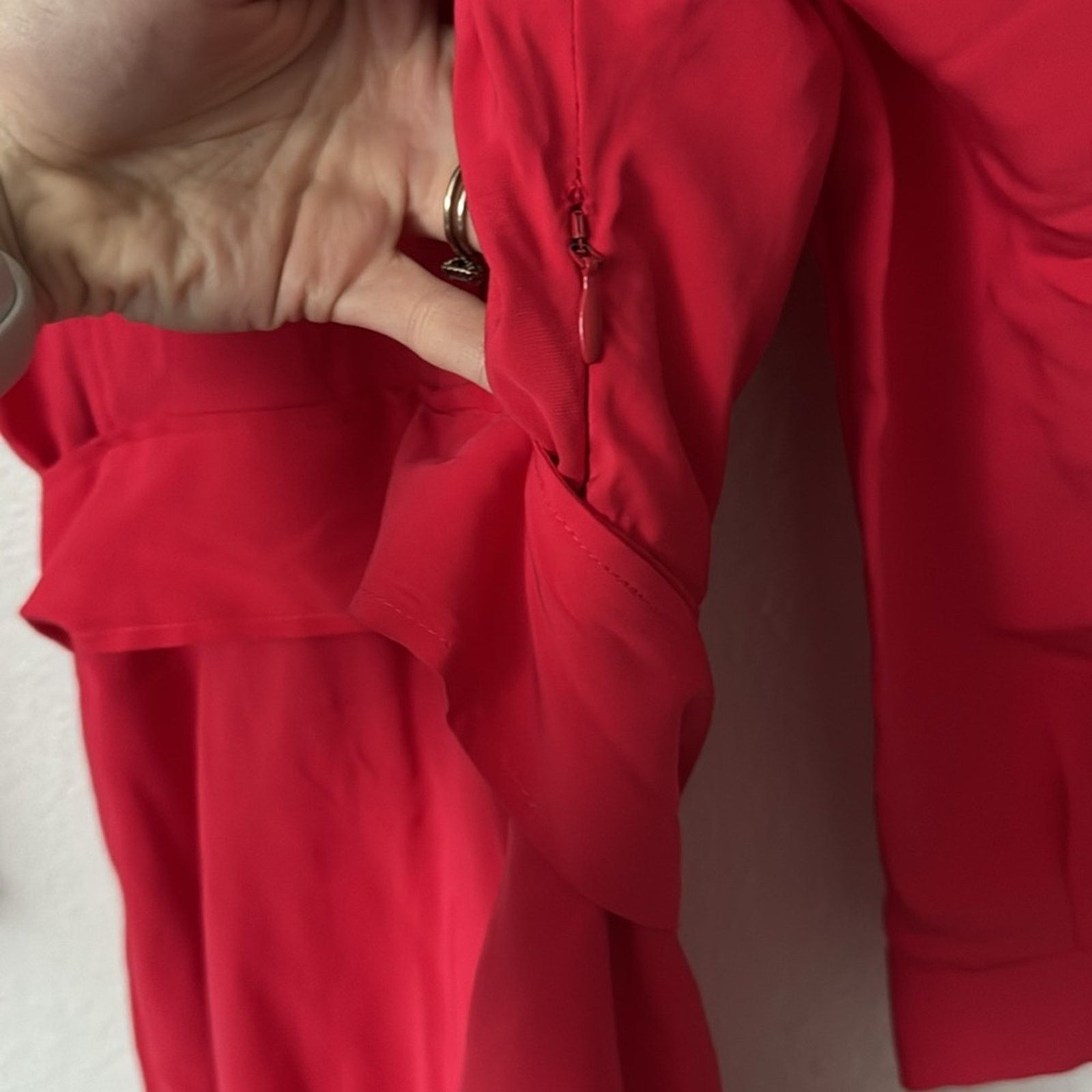 ba&sh BA&SH 0 Red A-Line Midi Dress Size XS / US 0-2 / IT 36-38 - 5 Thumbnail