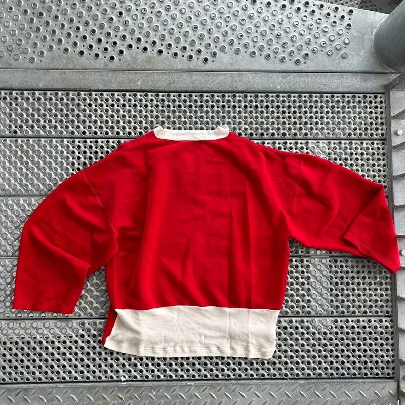 Tom Ford Vintage 1960s style Red and White V-Neck Sweater Size US L / EU 52-54 / 3 - 5 Thumbnail
