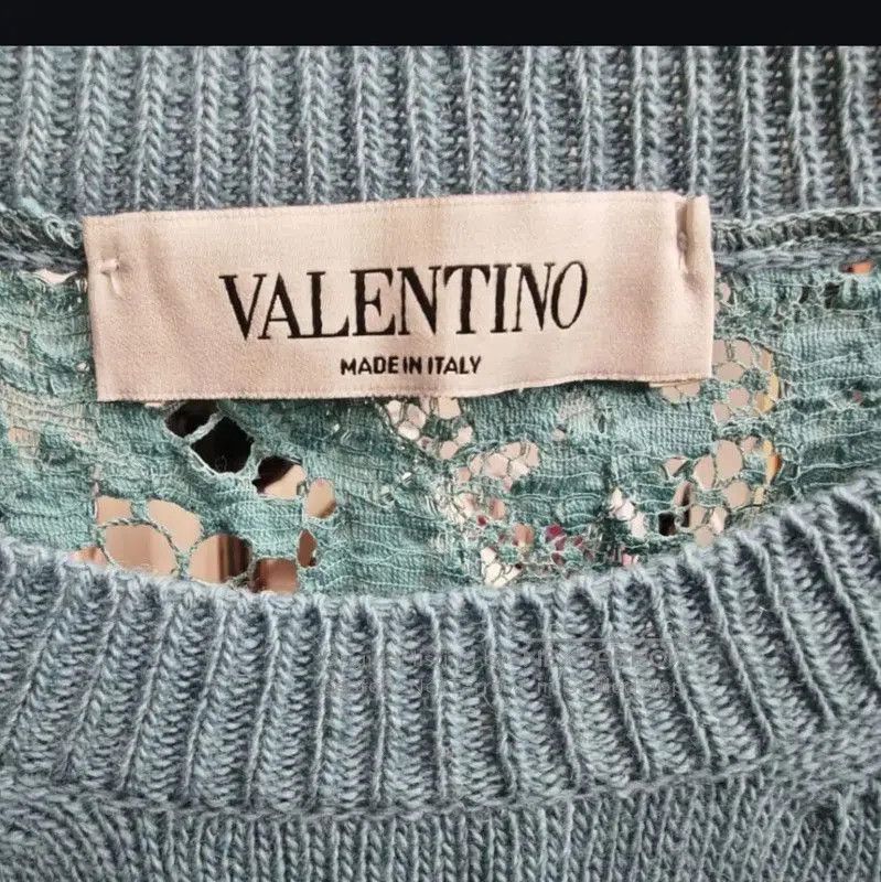 Valentino Valentino Light Blue Cashmere-Blend Long Sleeve Sweater . Size L / US 10 / IT 46 - 7 Thumbnail