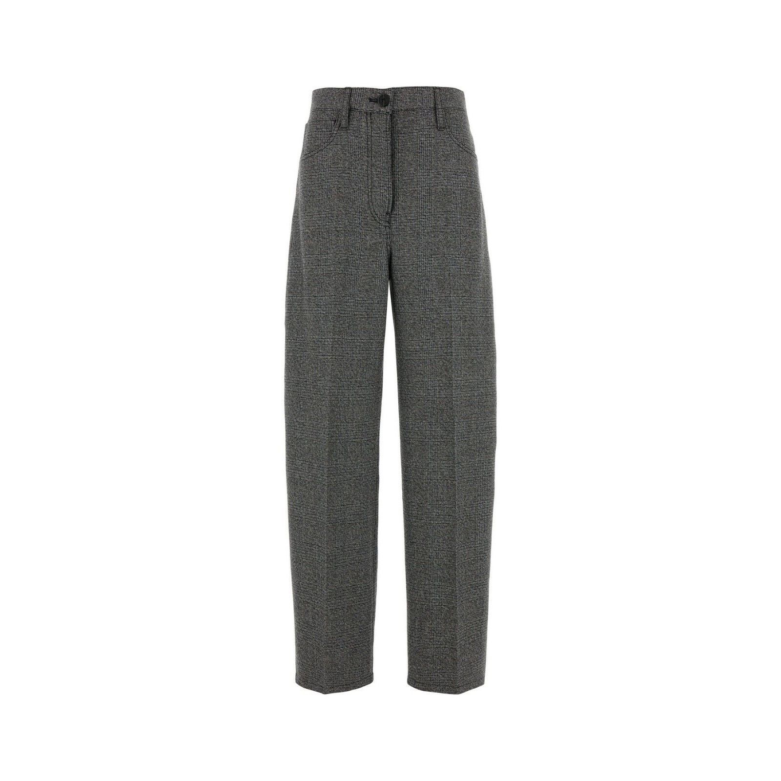 Prada PRADA Gray Embroidered Glencheck Pants New & Authentic (Wome Size 27" / US 4 / IT 40 - 1 Thumbnail
