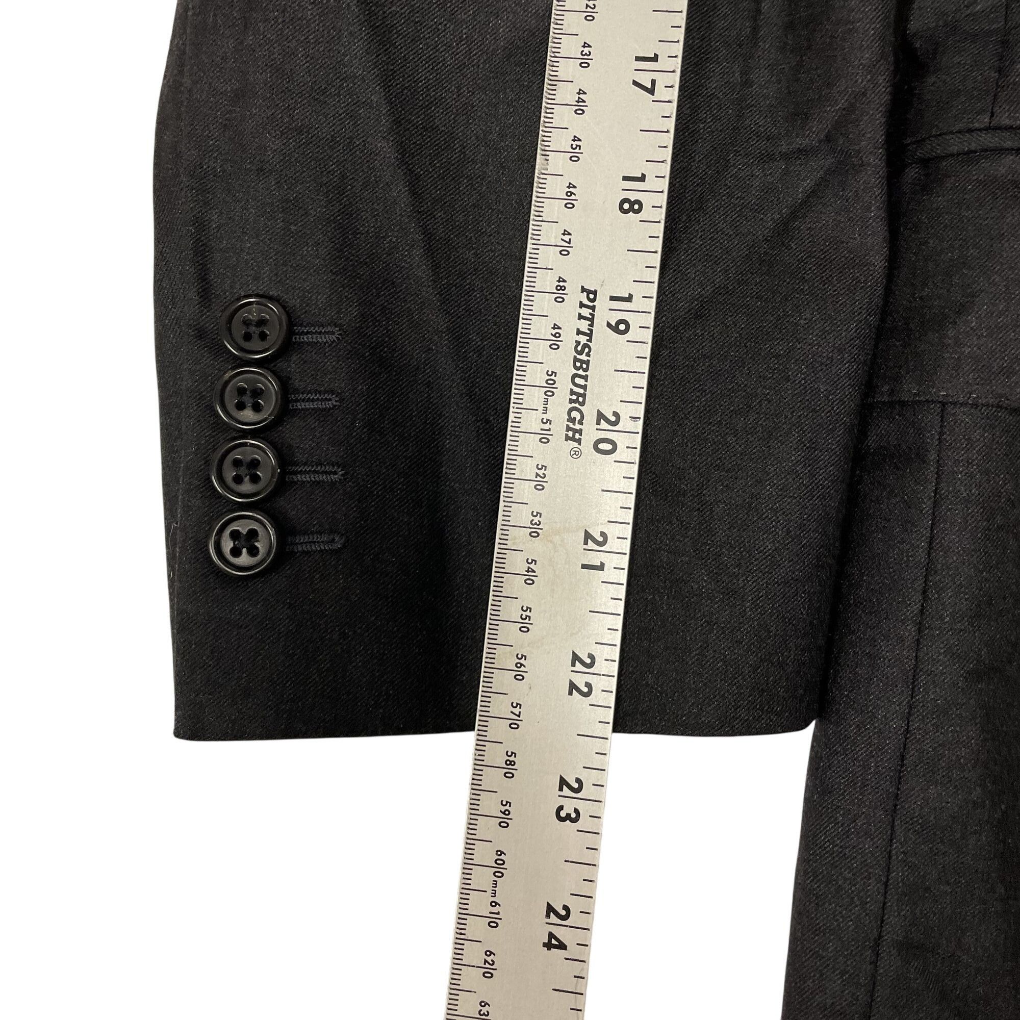 Hickey Freeman Vtg Hickey Freeman Loro Piana CHARCOAL Black Wool Sport Coat Size 44S - 10 Thumbnail