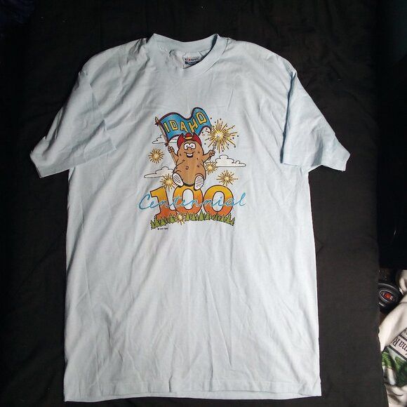 Hanes Deadstock Vintage Idaho Spud Potato Centennial T-Shirt Size US XL / EU 56 / 4 - 2 Thumbnail