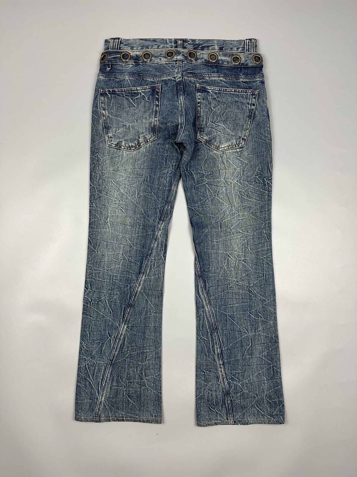 14th Addiction × If Six Was Nine 🔥Sick🔥Distressed Whiskered Double Waist Flared Jeans Size US 31 - 2 Thumbnail