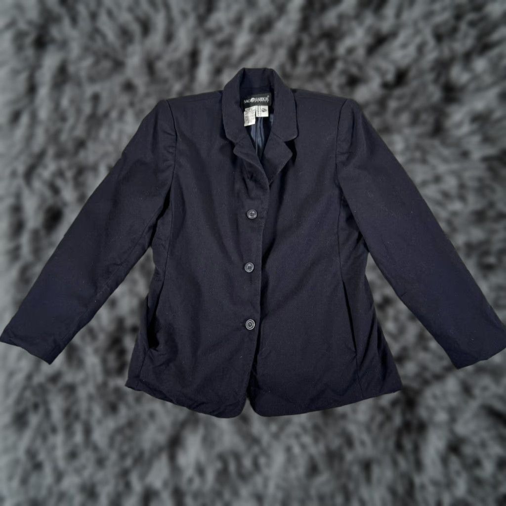 Vintage VINTAGE Sag Harbor Blazer Womens 6P Wool Office Preppy 90s Y2K Blazer Women Blue Wool 100% Polyester Lined Single-Breasted Notch 3-Button Vintage Size M / US 6-8 / IT 42-44 - 1 Thumbnail