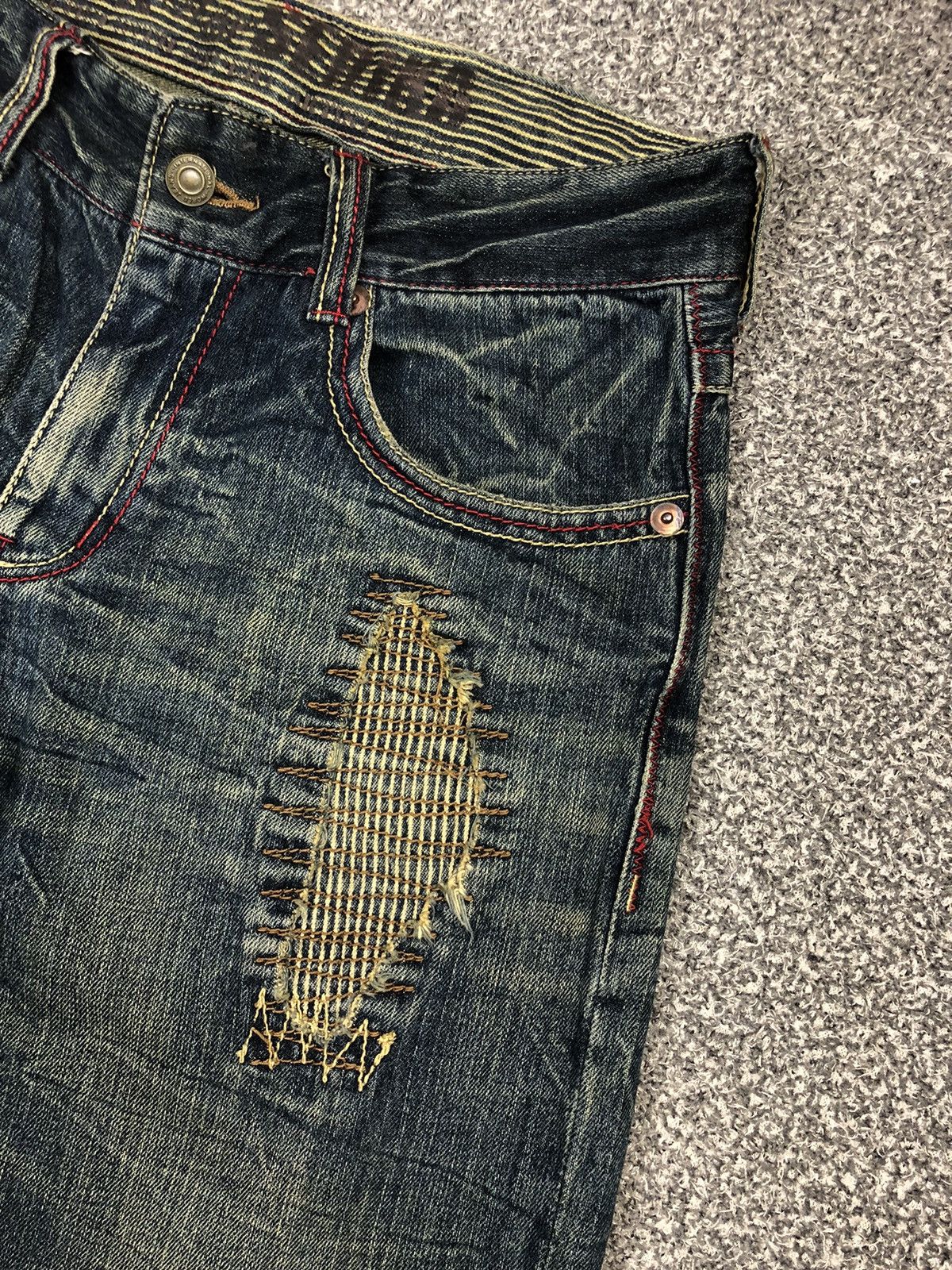 Japanese Brand Vintage Y2K Japanese Brands Jack Serika Sashiko Baggy Jeans Size US 31 - 12 Thumbnail