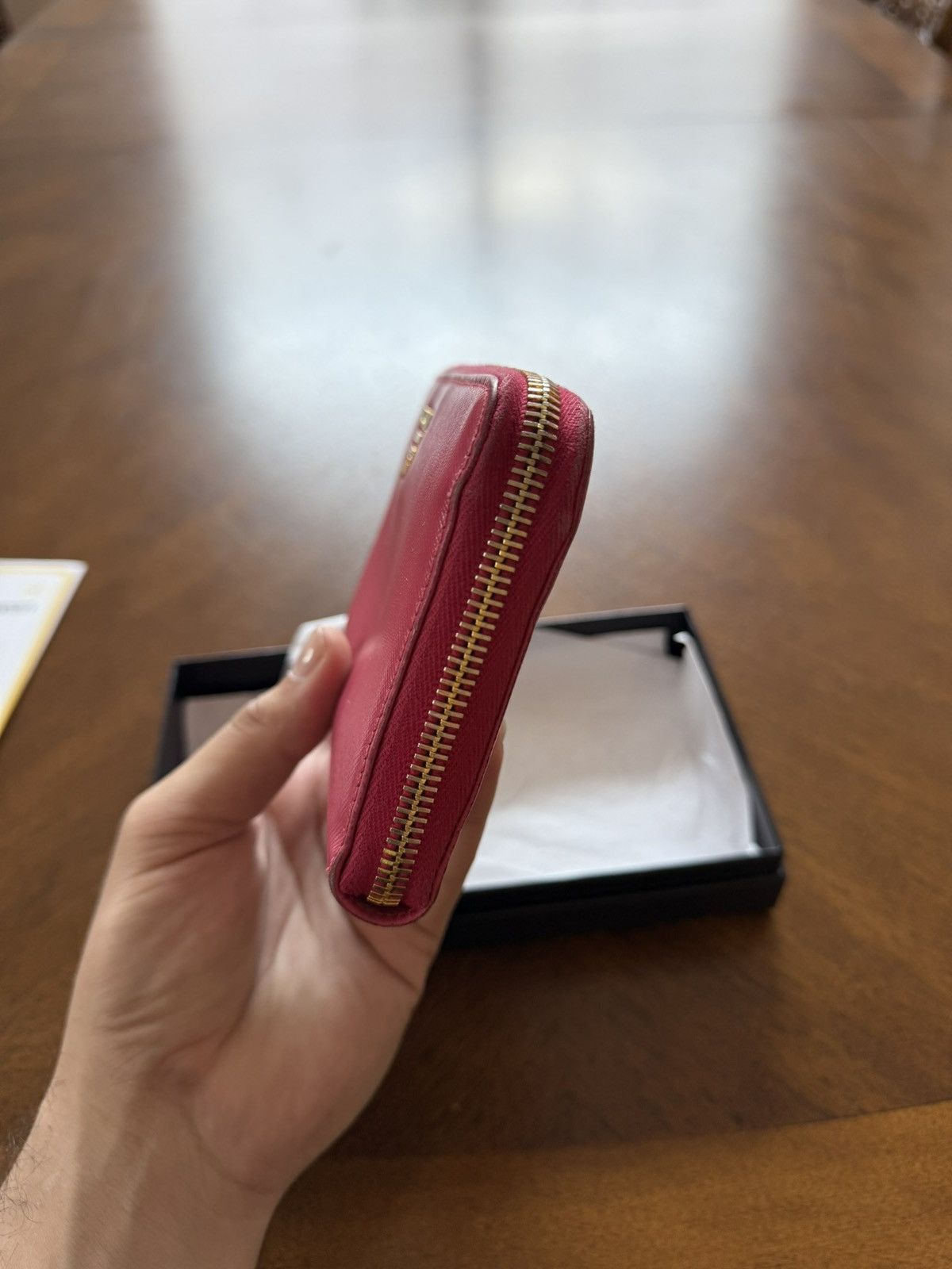 Prada Prada Zipper Wallet Pink W/ Box Size ONE SIZE - 3 Thumbnail
