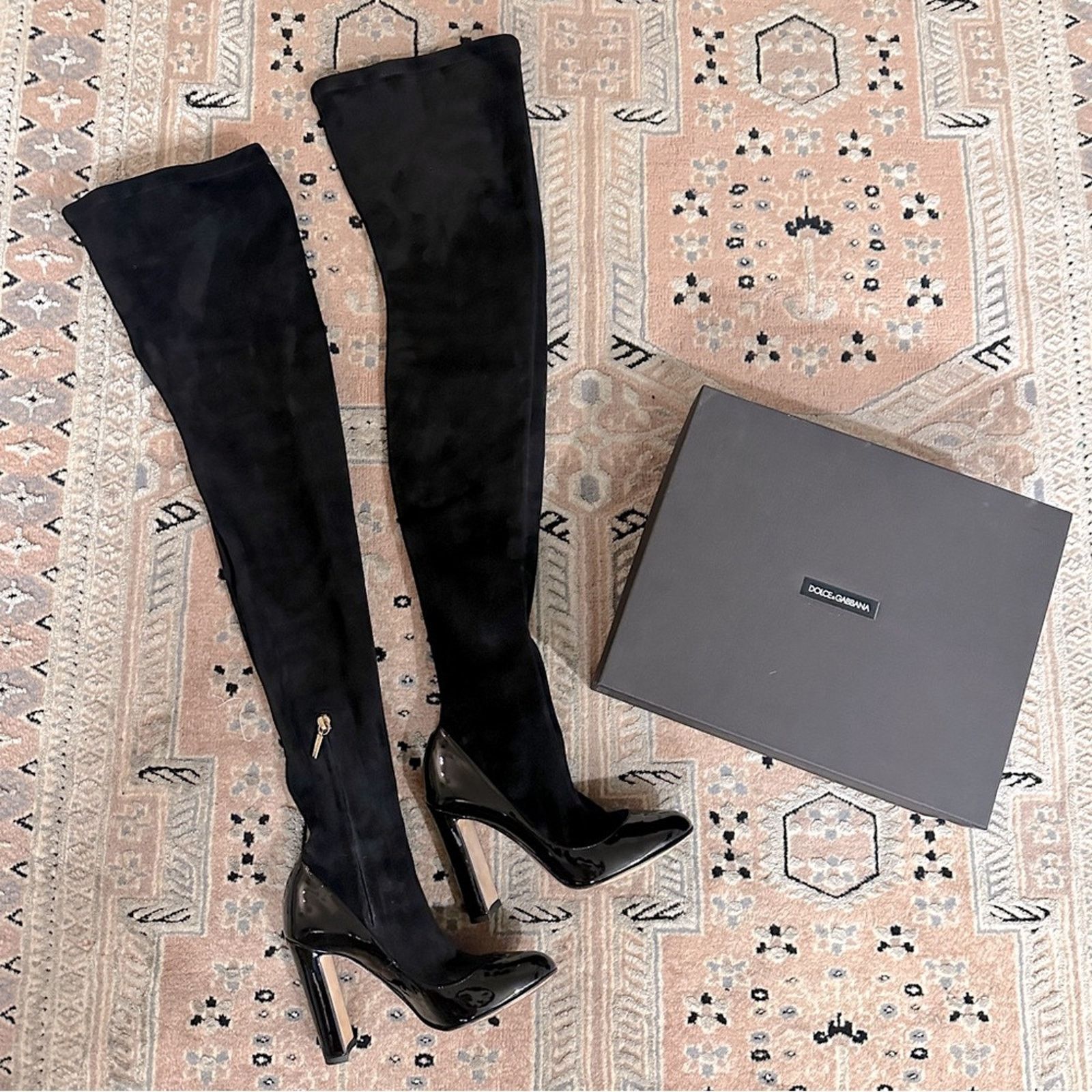 Dolce & Gabbana DOLCE & GABBANA Round Toe Pump Insert Over The Knee Boots Size US 6 / IT 36 - 4 Thumbnail