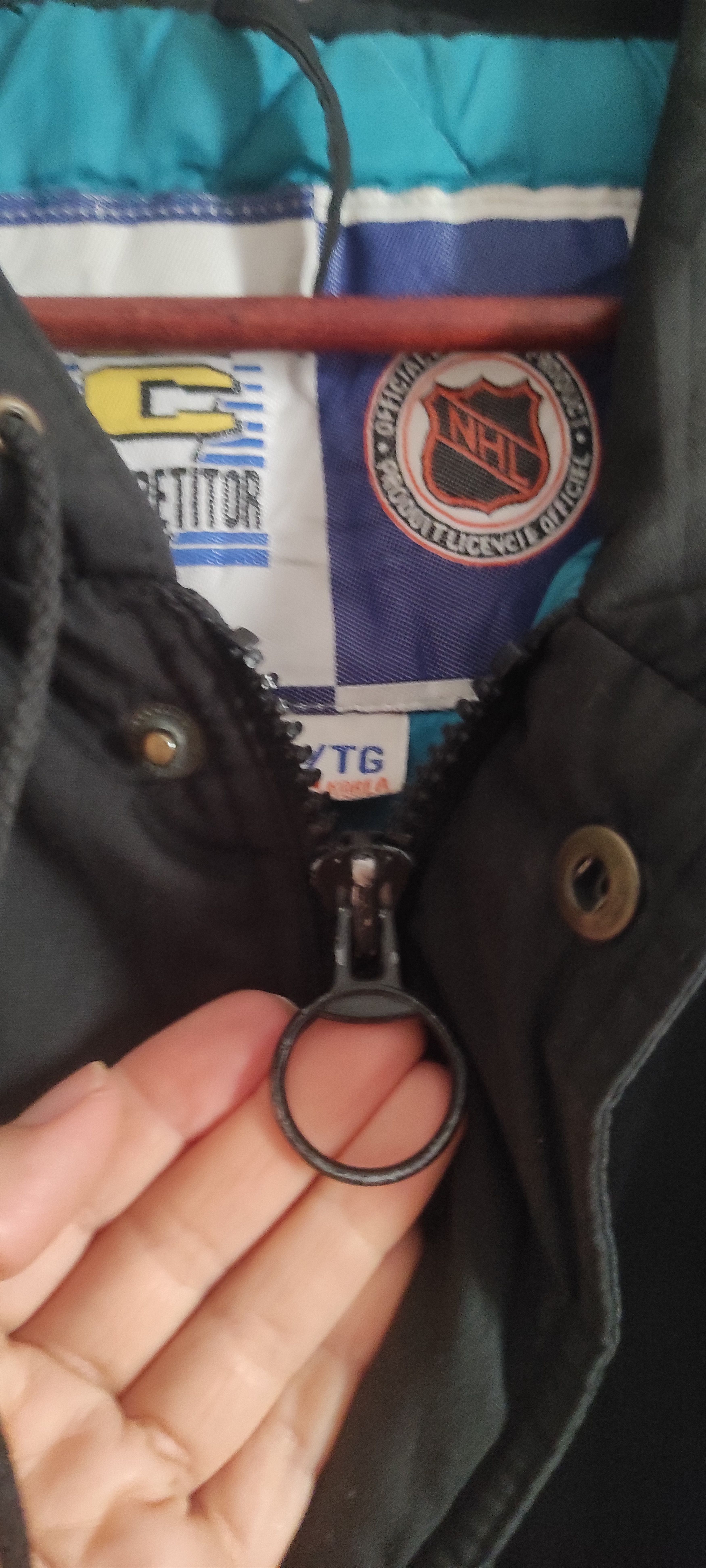 NHL × Vintage Vtg San Jose Sharks Hooded Bomber Parka Hockey Jacket Size US XL / EU 56 / 4 - 7 Thumbnail
