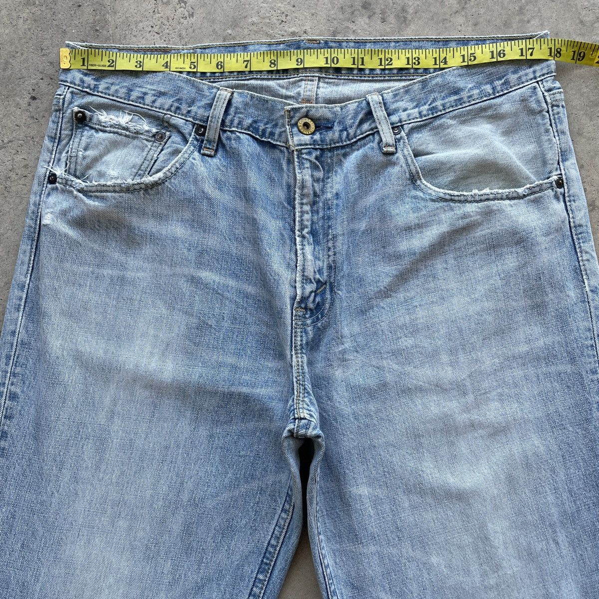 Jean × Levi's × Vintage Vintage Levi’s 502 Light Wash Distressed Jeans Pants Faded Size US 36 / EU 52 - 5 Thumbnail