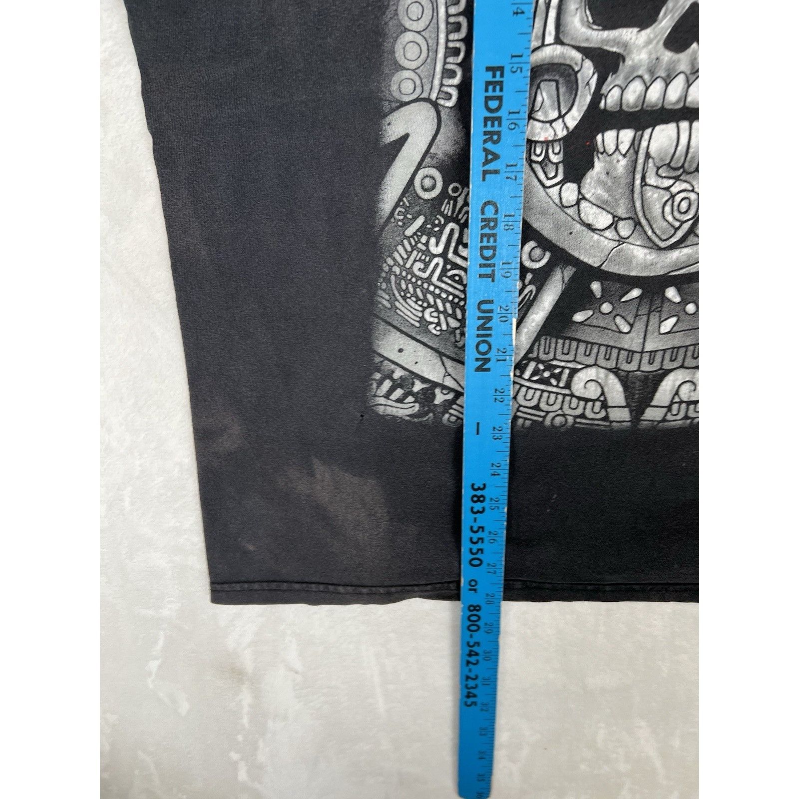 Other Vintage Aztec Calendar Skull T-Shirt Size 2XL Y2K Chicano Gr Size US XXL / EU 58 / 5 - 9 Thumbnail