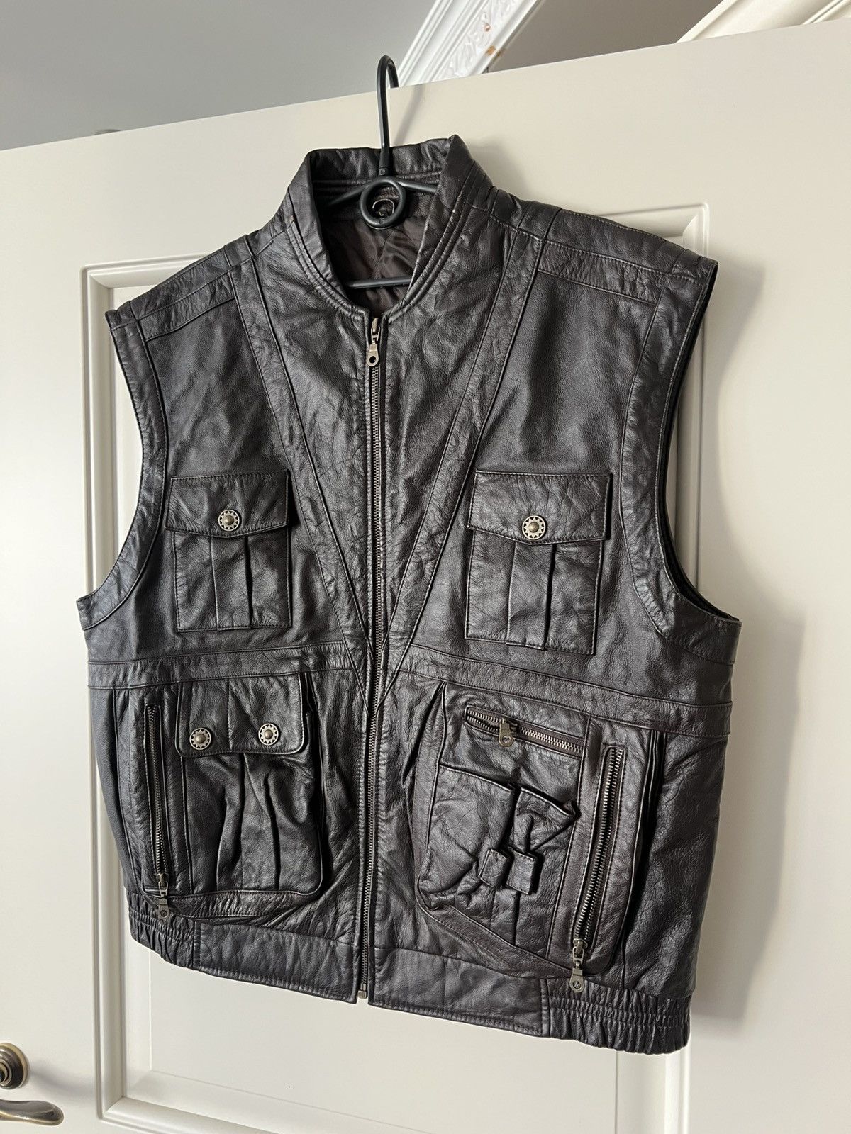 Genuine Leather Vintage Yorn Leather Vest Men’s Brown Genuine Leather Moto Size US L / EU 52-54 / 3 - 2 Thumbnail