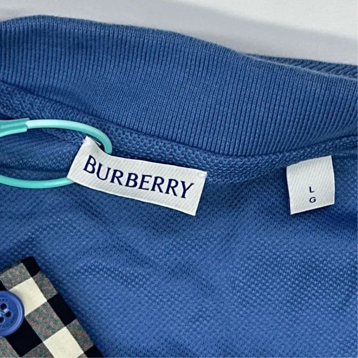 Burberry Burberry Burberry Blue Embroidered Logo Short Sleeve Polo- Size US L / EU 52-54 / 3 - 3 Thumbnail