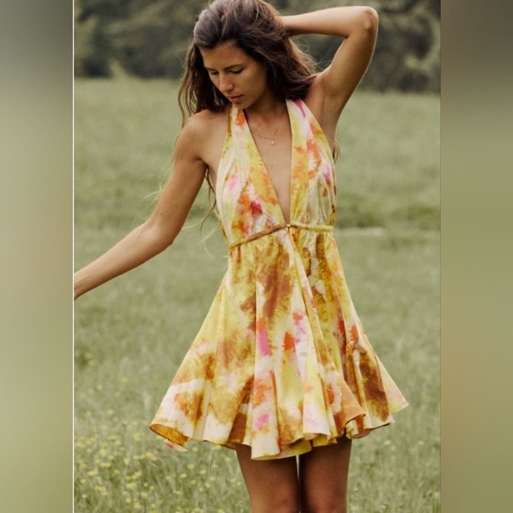 Zara NWT Zara Yellow & Pink Tie Dye Short Dress Size XS / US 0-2 / IT 36-38 - 9 Thumbnail