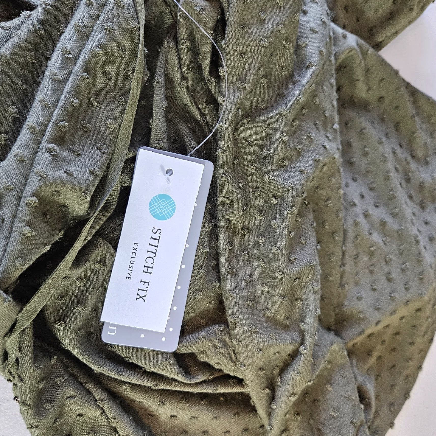 Olive Daniel Rainn Womens Top Sz S Olive Green Long Sleeve Swiss Dot Pleated Blouse Mens Womens Size S / US 4 / IT 40 - 5 Thumbnail