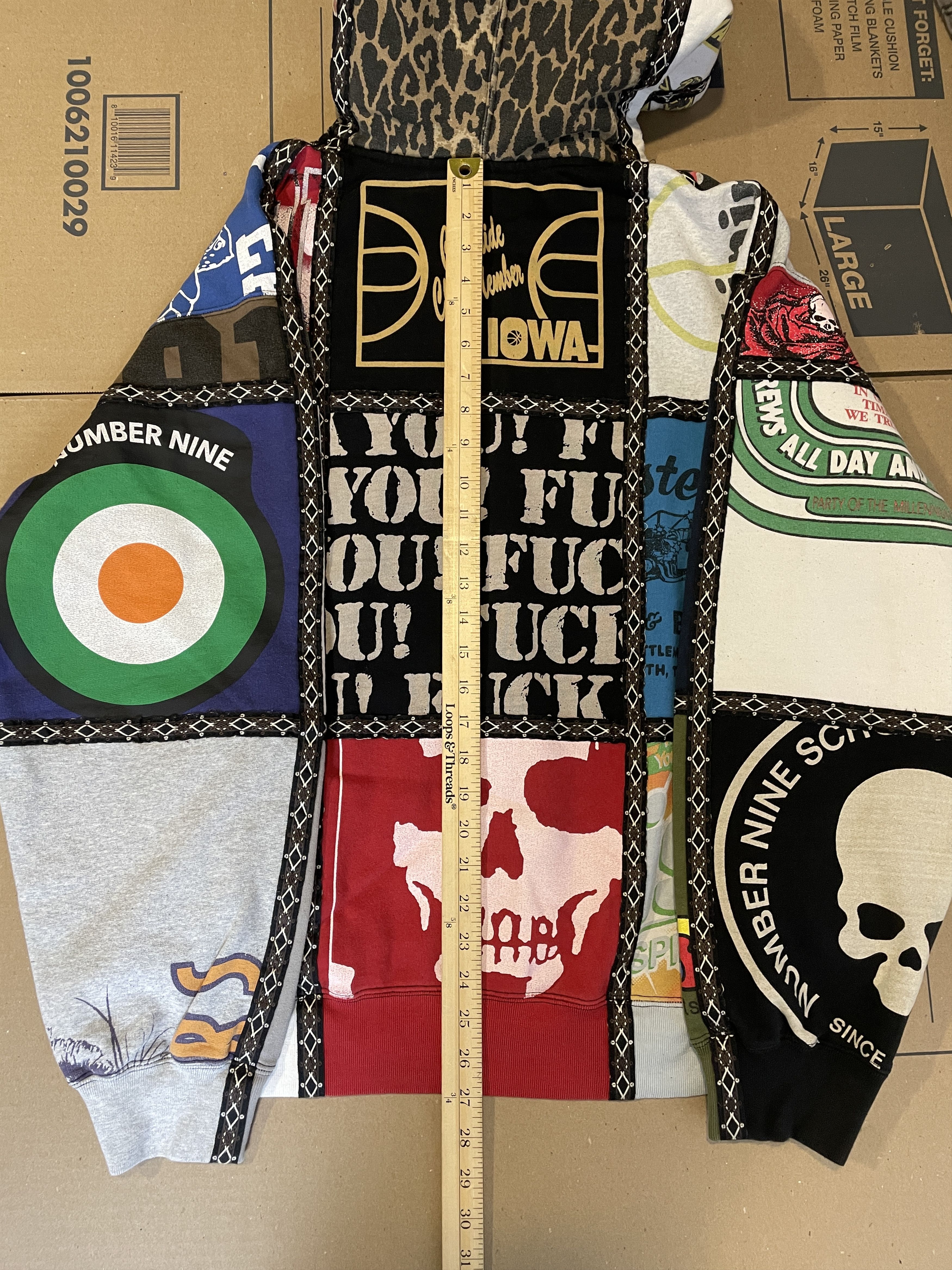 Number (N)ine × Supreme PATCHWORK ZIP HOODIE Size US L / EU 52-54 / 3 - 9 Thumbnail