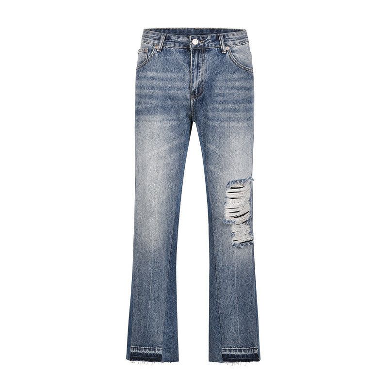 Japanese Brand × Jean Retro street style distressed patchwork flared ripped jeans Size US 32 / EU 48 - 1 Thumbnail