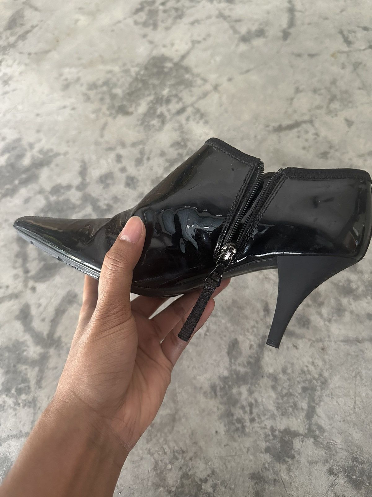 Prada Prada Black Patent Leather Ankle Boots Size US 5 / IT 35 - 4 Thumbnail