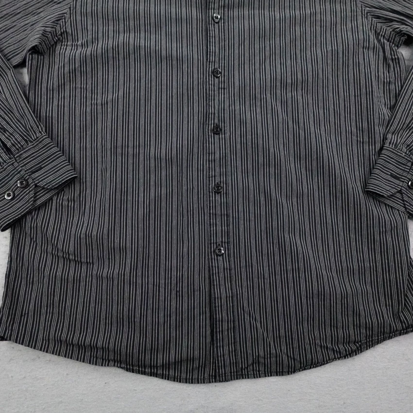 Oakley Oakley Shirt Mens XL Black Gray Striped Button Up Long Sleeve Casual Regular Fit Size US XL / EU 56 / 4 - 3 Thumbnail