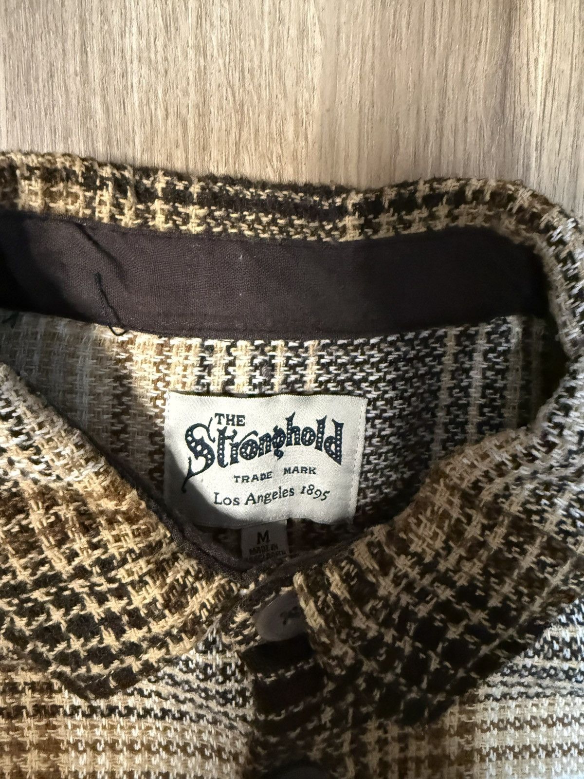 The Stronghold The Stronghold Mens Shirt M Brown White Plaid Jacket Flannel Size US M / EU 48-50 / 2 - 5 Thumbnail