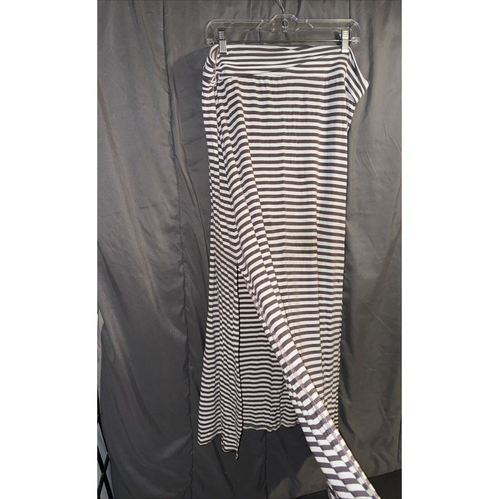 Other Leyla Striped Maxi Skirt Double Slit Sides Womens 2X Runched Size 36" / US 14 / IT 50 - 6 Thumbnail