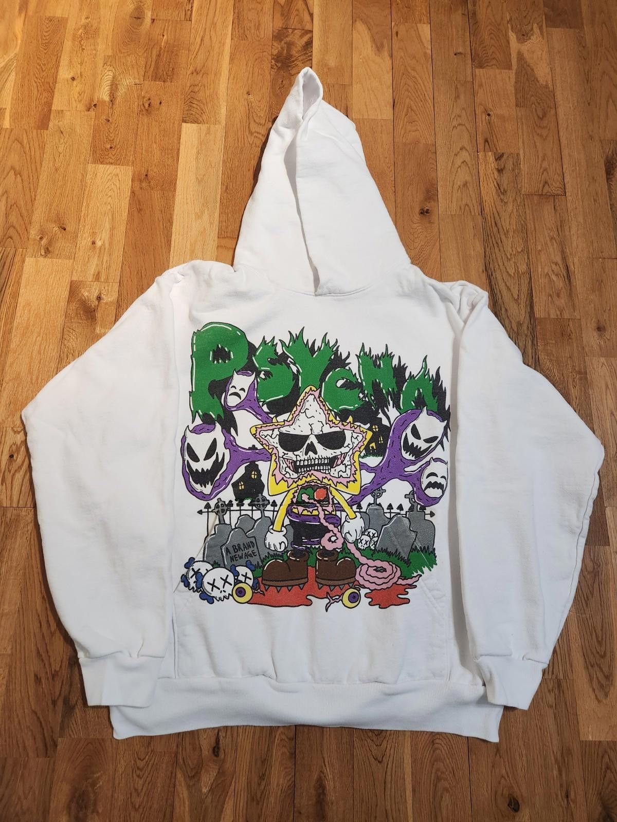 Sukamii Sukamii Psycho Starboy Hoodie White Men's Large Size US L / EU 52-54 / 3 - 1 Thumbnail