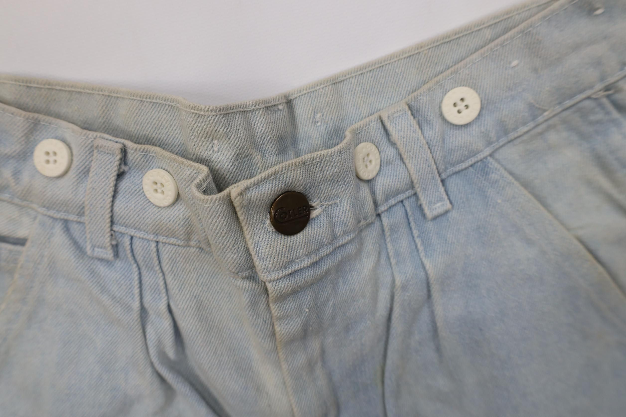 Vintage Vintage 70s Streetwear Pleated Straight Leg Denim Jeans USA Size 29" - 9 Thumbnail