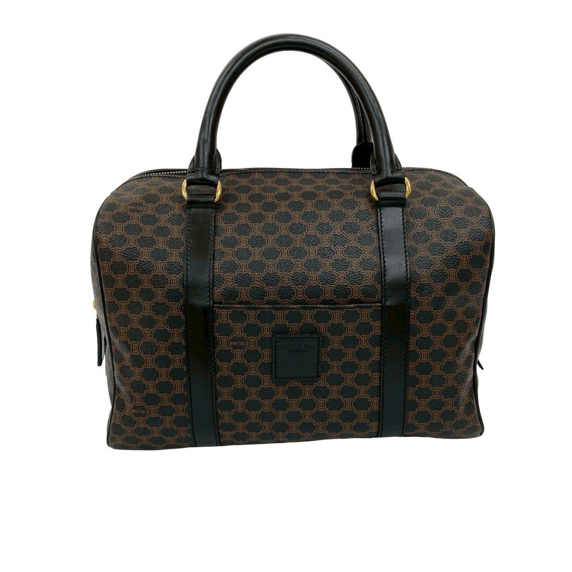 Celine CELINE Macadam Blason Triomphe Leather Handbag/Mini Boston Bag, Black, 60140 Size ONE SIZE - 1 Thumbnail