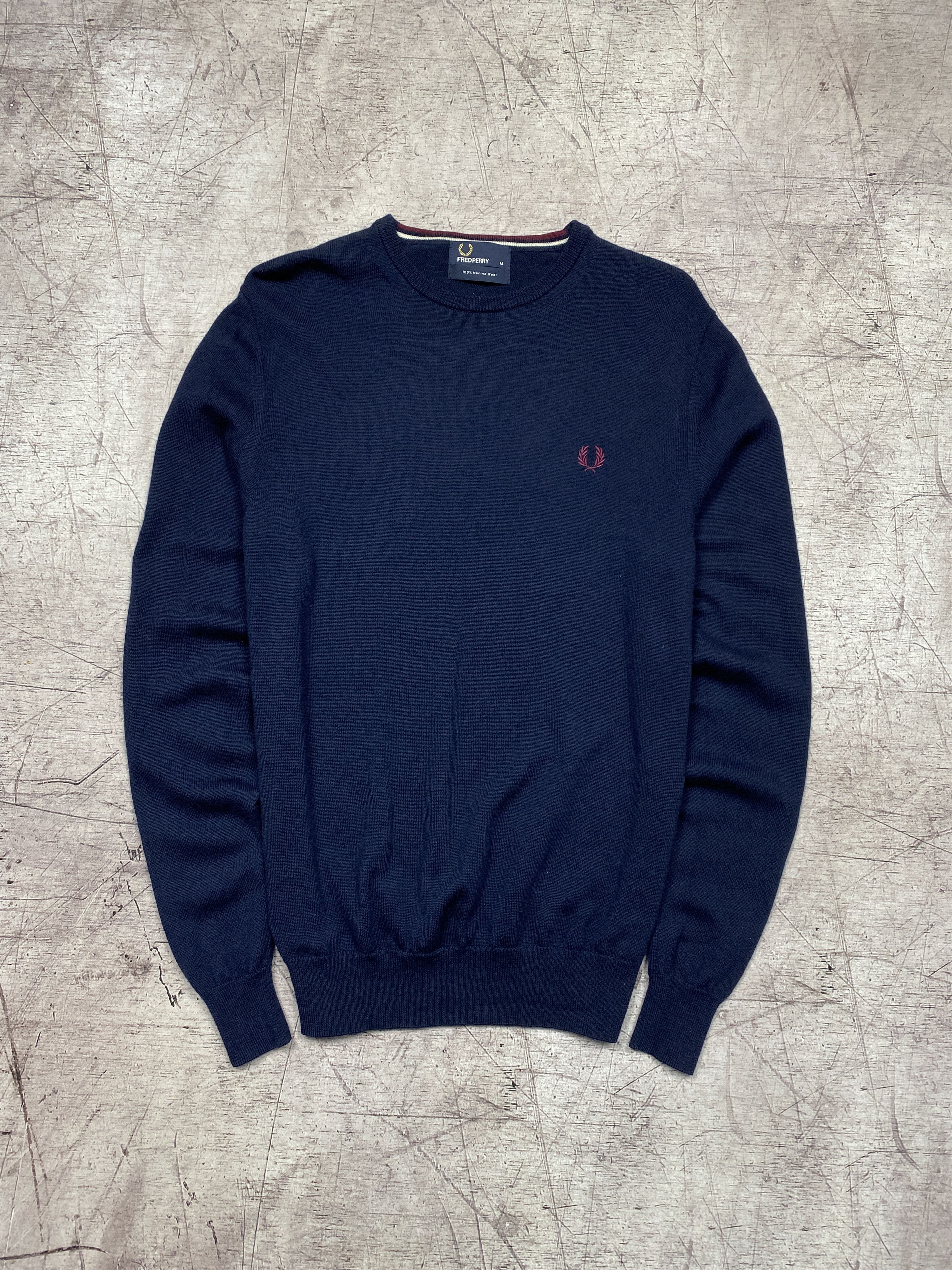 Fred Perry Fred Perry Mens Merino Wool Knit Crew Neck Sweater Size US M / EU 48-50 / 2 - 1 Thumbnail