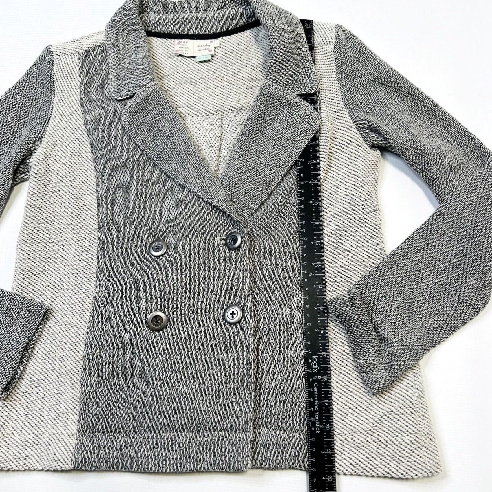 Vintage VINTAGE Anthropologie Milica Blazer Gray Knit Mid-Length Jacket XS Women Regular Size Gray Milica Blazer Anthropologie Saturday Sunday Knit Jacket Size XS / US 0-2 / IT 36-38 - 5 Thumbnail