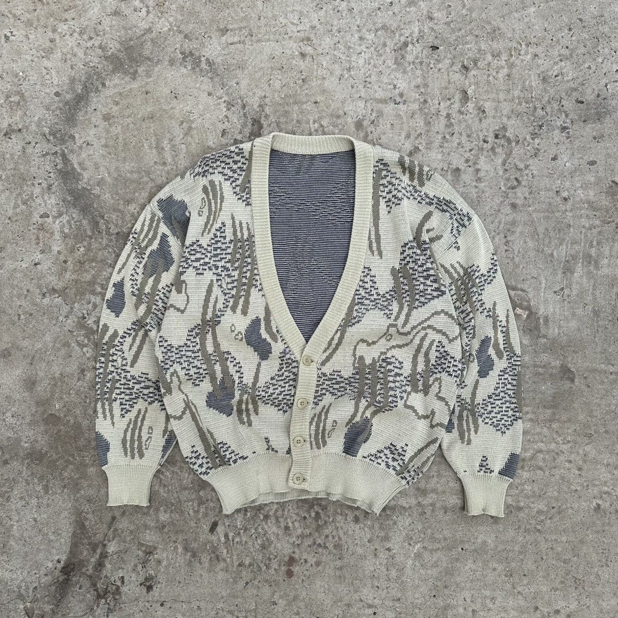 Designer × Japanese Brand Vintage Japanese Style Knit Cardigan Crazy Fit Y2K 00s USA Size US L / EU 52-54 / 3 - 1 Thumbnail